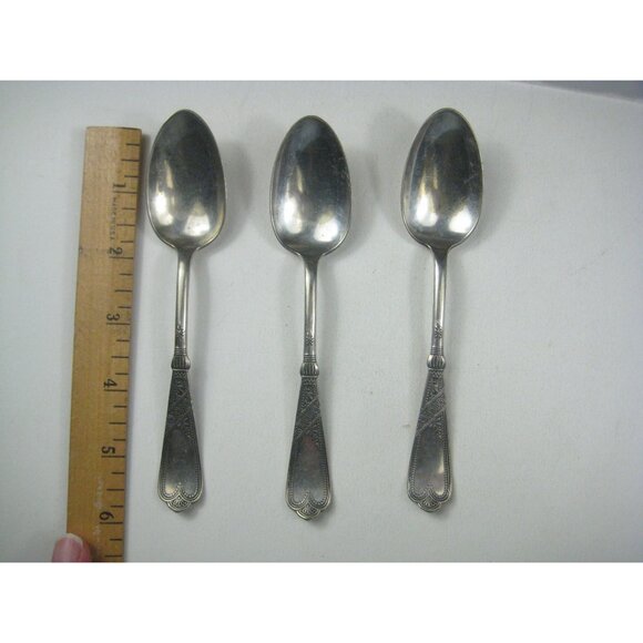 Rogers & Bros AI Silverplate Teaspoons Set 3 Ornate Design - Picture 2 of 8